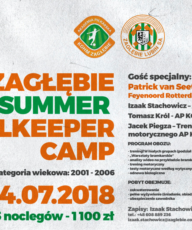 Druga edycja Zagłębie Goalkeeper Camp. Ruszają zapisy! Druga edycja Zagłębie Goalkeeper Camp. Ruszają zapisy!