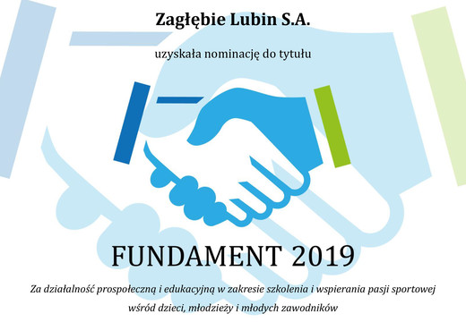 Zagłębie Lubin S.A. nominowane do tytułu „Fundament 2019”!